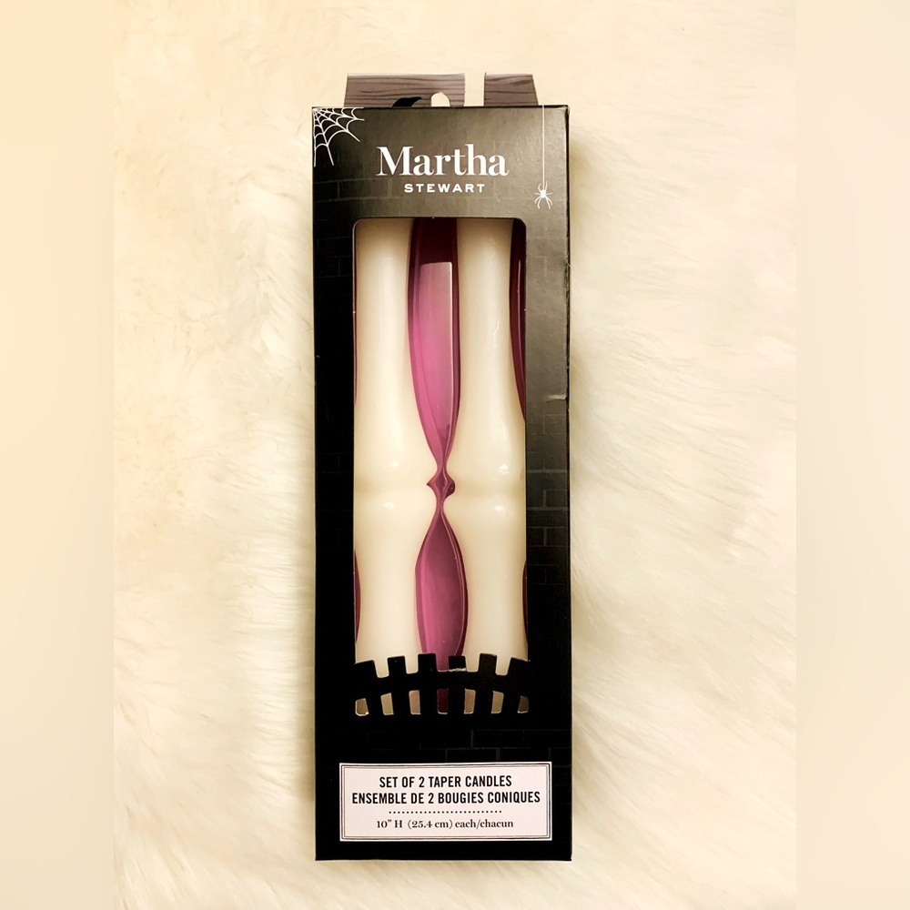 Martha Stewart Set of 2 Bone Taper Candles